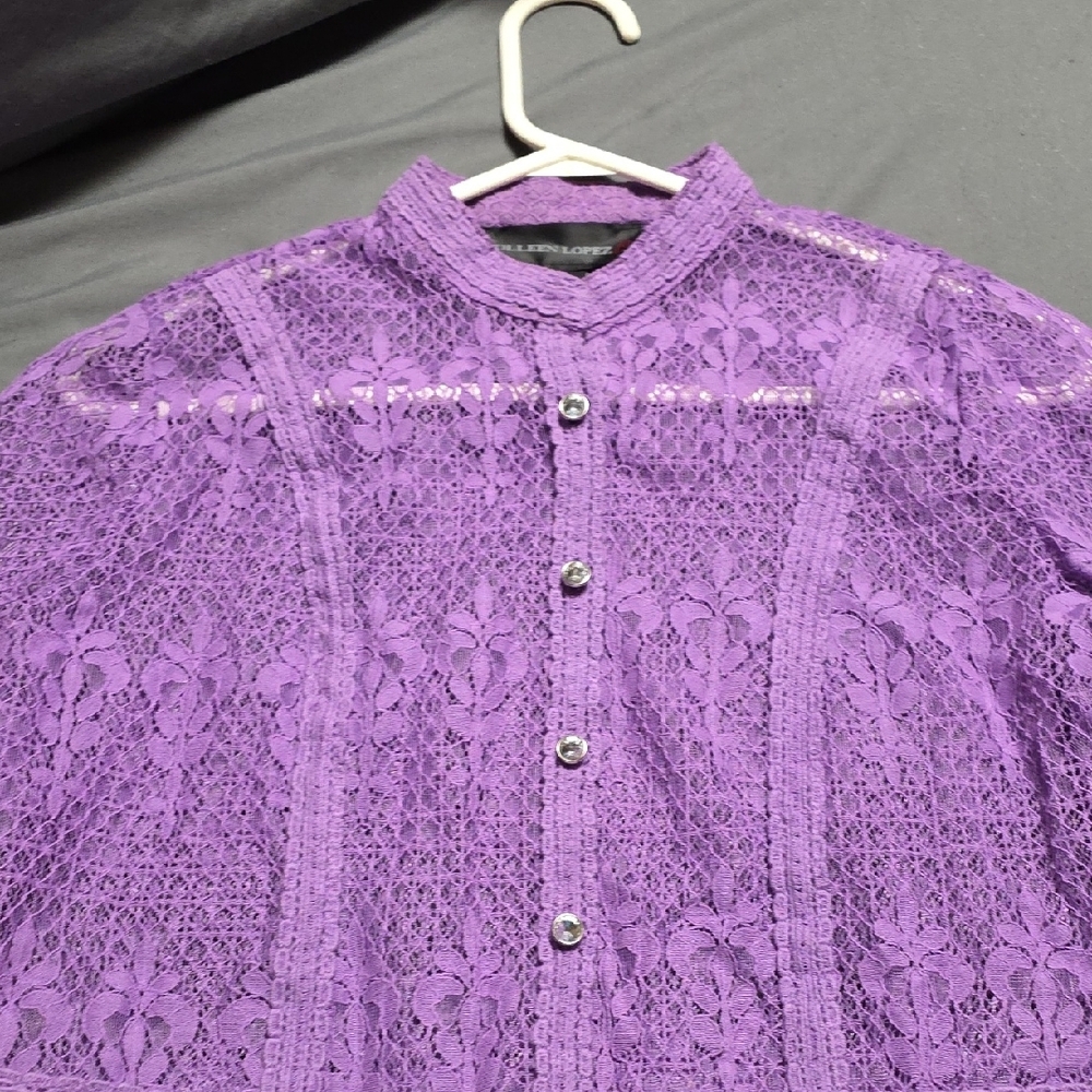 Colleen Lopez Purple Lace Robe - Picture 5 of 6